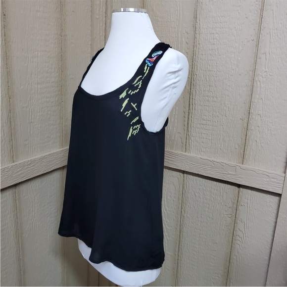 NWT Nylon Apparel Embroidered/Beaded Racerback Tank Top - M - Picture 6 of 8